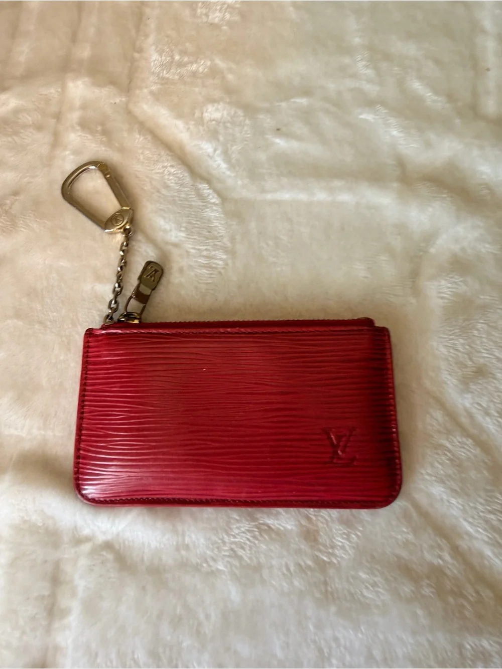 Louis Vuitton Red Epi Leather Key Cles/Pouch with Gold Hardware - Picture 1 of 16
